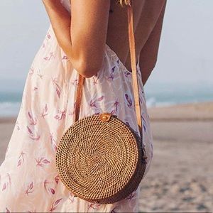 Bali Harvest Handwoven Round Woven Rattan Bag